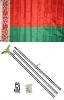3 ft x 5 ft belarus flag aluminum with pole Kit Set for home and parades, official party, All weather indoors outdoors