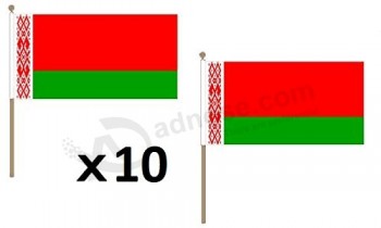Weißrussland Fahne 12 '' x 18 '' Holzstab - bhutanische Fahnen 30 x 45 cm - Fahne 12x18 in mit Stange