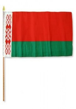 venta al por mayor de alta calidad personalizada bielorrusia bandera 12x18in palo