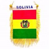 Custom small car window rearview mirror bolivia flag