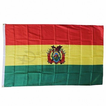 bandera de país bolivia de doble punto de poliéster con ojal