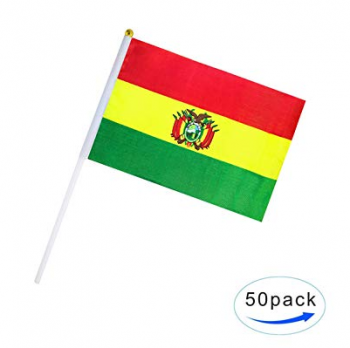 hand held bolivia flag sports cheering with plastic pole