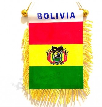 Bandera de coche boliviana espejo retrovisor ventana mini bandera de bolivia