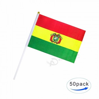 mão bandeira da bolívia bandeira da vara boliviana pequena mini bandeira