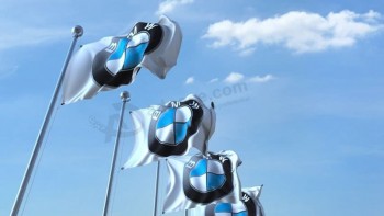 Waving Flags with Bmw Logo Stock Footage Video