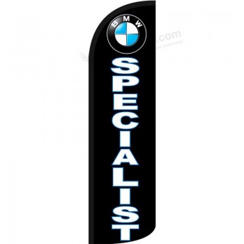 BMW Specialist Windless Feather Flag, FLAG ONLY (11.5' Tall x 3' Wide)