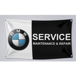 BMW Service Flagge Banner 3x5 ft Wartung & Reparatur Autowerkstatt schwarz horizontal
