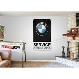 BMW Service Flagge Banner 3x5 ft Wartung & Reparatur Autowerkstatt schwarz