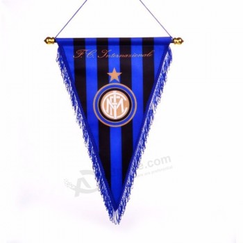 broca de seda de poliéster de tecido bandeira de flâmula personalizada do clube de futebol