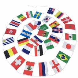 2019足球足球32个队旗串国家世界旗帜彩旗14 * 21cm串旗