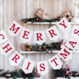 banner di buon natale, ghirlanda di natale, stamina di juta banner arredamento rustico di natale stamina di buon natale