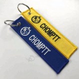 Custom Fabric Embroidery Key Chain/Tag With Both Side Logo