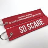 Logo Cotton Embroidered Keychains For Promotional Gift