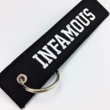 Fabric Embroidered Flight Tag Key Chain for Promotion