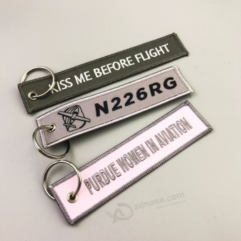 Promotional Customized Embroidered Fabric Key Chain