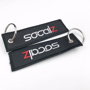 merrow border embroidered logo key chain by your logo