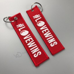 custom fashion cool design hoge kwaliteit borduurwerk sleutelhanger, sleutelhanger