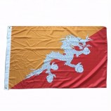 país poliéster tela impressão bandeiras do Butão, bandeiras Butão