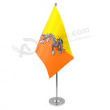 Metallbasis Bhutan Gehäuse Fahnenstange Bhutan Tischplatte Flagge