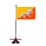 banderas de escritorio de Bután bandera nacional de stand de exhibición de Bután