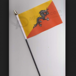 высокомарочный портативный мини флаг Бутана с полюсом