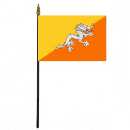 Высокое качество ткани, размахивая рукой флаги мини-флаг Бутана