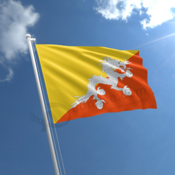 bhutan vlag met messing ringetjes polyester bhutan land vlag