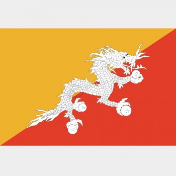 Custom 3*5ft 100% polyester Bhutan national country flag