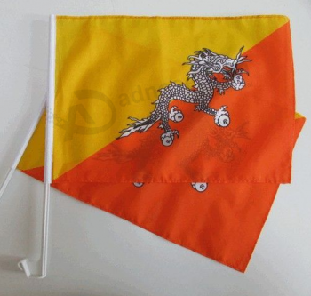 bhutan fabriek aangepaste auto vlag met plastic paal