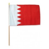 venta al por mayor personalizada de una docena de banderas de palo de Bahrein 12x18in.