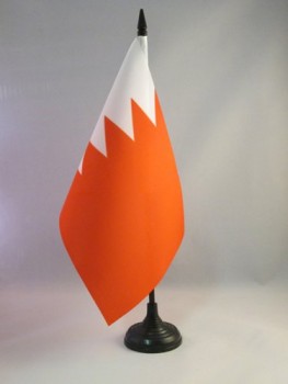 Bahrain Table Flag 5'' x 8'' - Bahrain Desk Flag 21 x 14 cm - Black Plastic Stick and Base