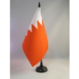 Bahrein tafelvlag 5 '' x 8 '' - Bahrein bureauvlag 21 x 14 cm - zwarte plastic stok en voet