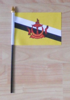 卸売cusotm高品質ブルネイ国手旗-小。