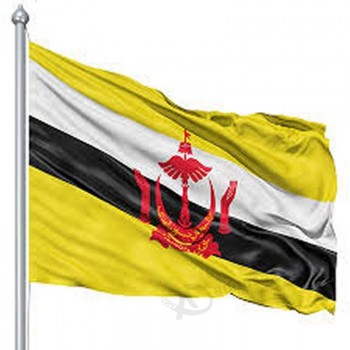 bandera polivinílica de encargo al por mayor de Brunei 3x5 pies con los ojales de cobre amarillo
