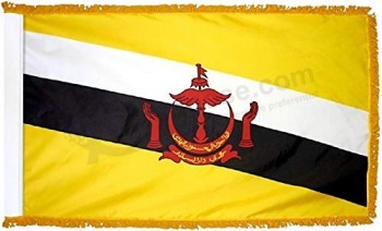 Brunei Flag with Gold Fringe for Ceremonies, Parades, and Indoor Display