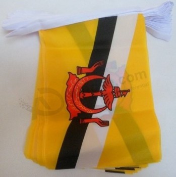 Brunei 6 Meters Bunting Flag 20 Flags 9'' x 6'' - Bruneian String Flags 15 x 21 cm