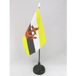 bandeira da tabela de brunei 4 '' x 6 '' - bandeira da mesa de bruneian 15 x 10 cm - ponta de lança dourada