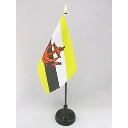 Brunei Table Flag 4'' x 6'' - Bruneian Desk Flag 15 x 10 cm - Golden Spear top