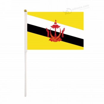 2020 poliéster decorativo brunei ondeando a mano la bandera nacional