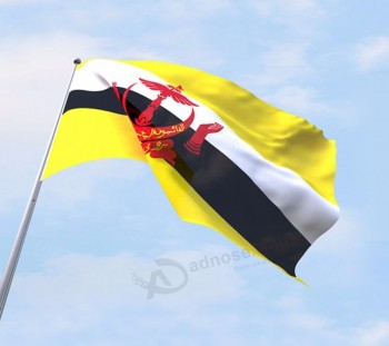 bandera de brunei personalizada impresión de tela de poliéster bandera nacional de diferentes países