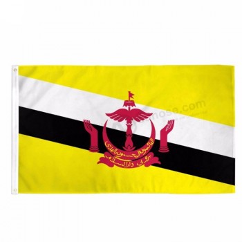 Bandera de brunei de poliéster 3x5 personalizada de fábrica de la más alta calidad