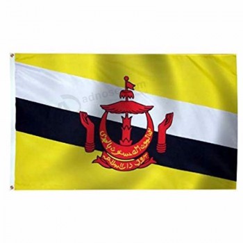 Горячие продажи 3x5ft большой цифровой печати полиэстер национальный флаг брунея