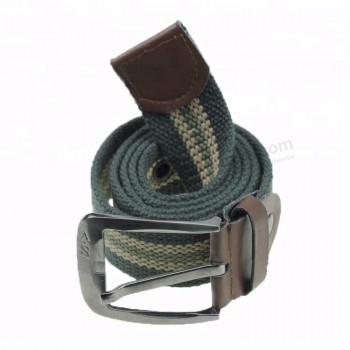 Casual Nylon Canvas Custom Logo Men Adjustable Fabric Elastic Belt