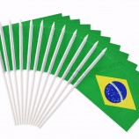 high quality free sample customized printed hand flag brazil