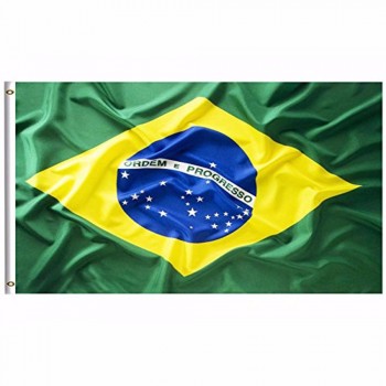 브라질 국기 3x5 FT 90x150cm 배너 100d 폴리 에스테르 사용자 정의 플래그 금속 밧줄 고리