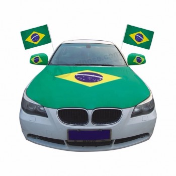 A bandeira do brasil aceita capuz de motor de carro de bandeira de alta qualidade personalizado