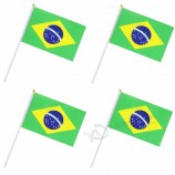 Brazilië hand vlag polyester hoge kwaliteit goedkope aangepaste Brazilië vlag