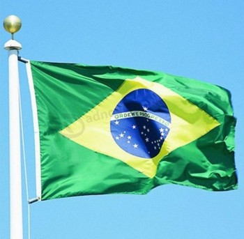 중국에서 만든 폴리 에스터 소재 인쇄 국기 브라질 국기