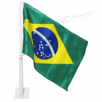 2019 Wholesale custom brazil car flag ,custom print world cup car flags
