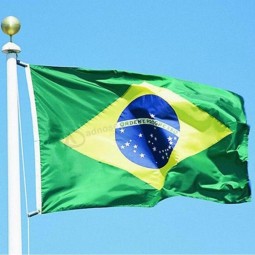 100% Polyester schnelle Lieferung gestrickte Flagge Brasilien